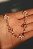 18K Real Gold Plated Lucky Leaf Shell Pearls Bracelet