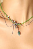Platinum Plated Emerald Droplet Necklace