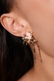 18K Real Gold Plated Pink Shell Earrings