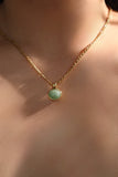 18K Real Gold Stainless Steel Natural Jade Necklace