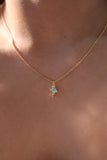 18K Real Gold Plated Saturn Star Necklace