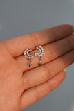 925 Sterling Silver Diamonds Moon Star Earrings