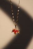 18K Gold Stainless Steel Maple Leaves Necklace