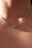 Platinum Plated Diamond Star Layer Necklace