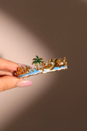 18K Gold Stainless Steel Coconut Tree Ocean Bracelet