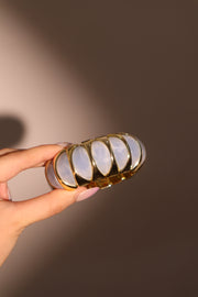 Gold Plated Blue Acrylic Bangle Bracelet