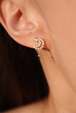 18K Gold Vermeil Diamonds Moon Star Earrings