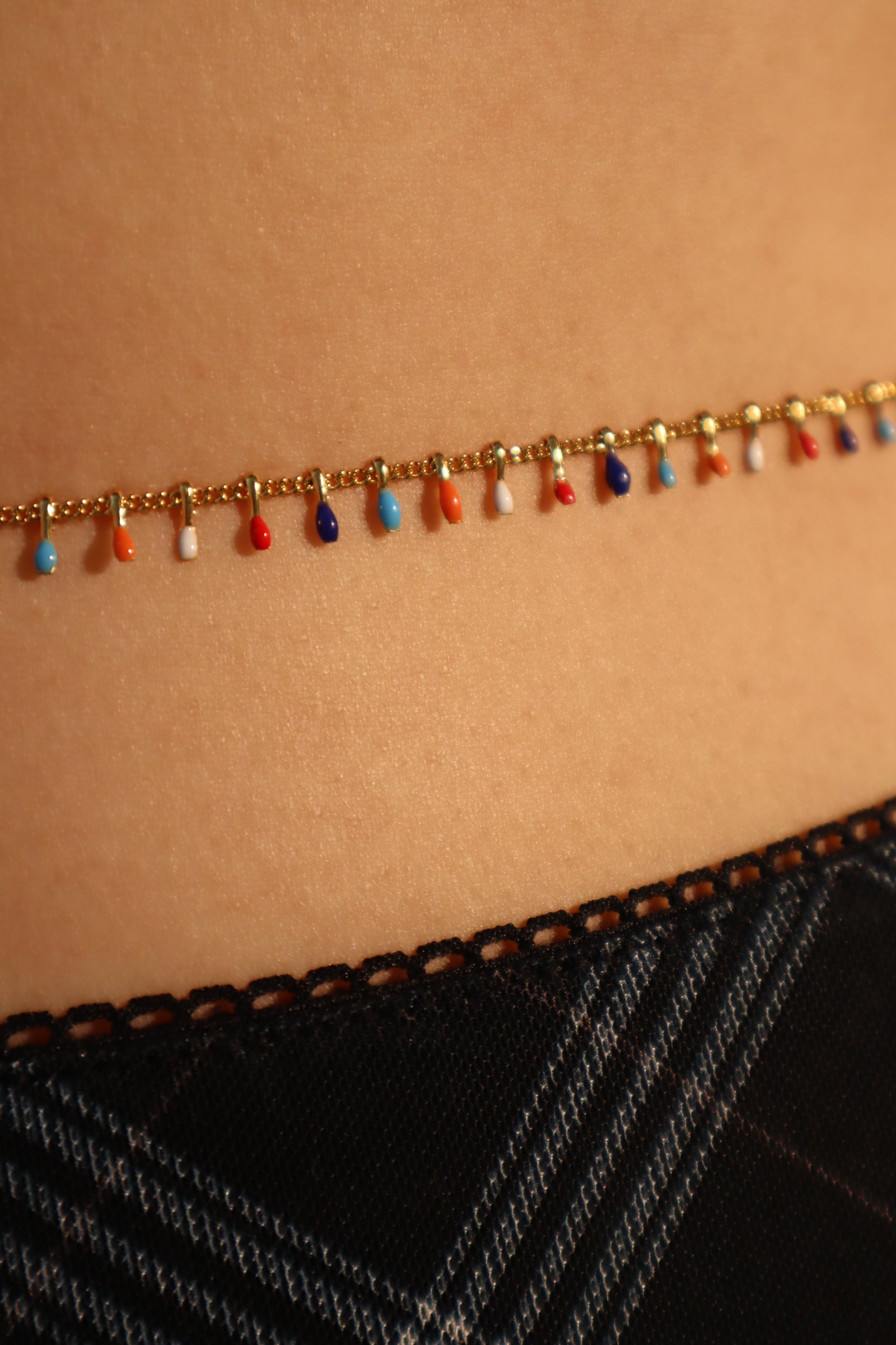 18K Gold Stainless Steel Multi Color Waist Chain