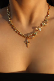 18K Real Gold Plated Moonlight Star Necklace