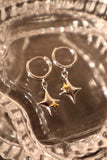 925 Sterling Silver Silver x Gold Star Earrings