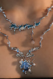 Platinum Plated Blue Shell Necklace