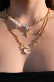 18K Real Gold Plated Stellar Pearl Radiance Necklace