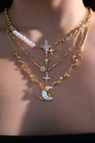 18K Real Gold Plated Stellar Pearl Radiance Necklace