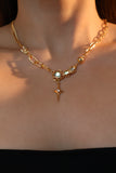 18K Real Gold Plated Opal Star Necklace