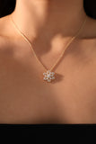 14K Real Gold Plated Diamond Snowflake Pendant Necklace