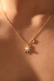 18K Gold Vermeil White Opal Sun Necklace