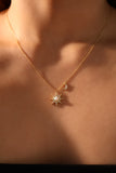 18K Gold Vermeil White Opal Sun Necklace