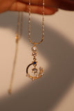 18K Real Gold Plated Moonlight Dangle Necklace