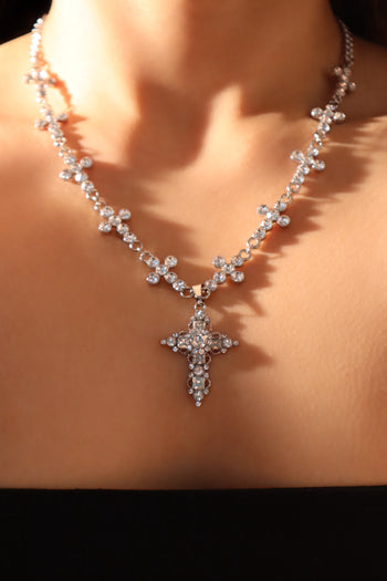 Multi Diamond Cross Chain Necklace