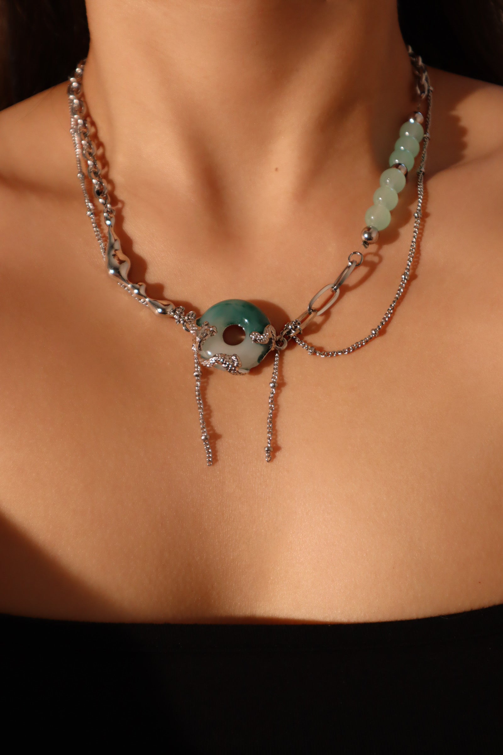 Jade Dragon Chain Necklace
