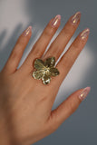 18K Real Gold Stainless Steel Flower Ring