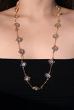 Multi Wearing Deep Blue Moonstones Bracelet Necklace (Waist Chain)