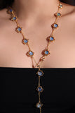 Multi Wearing Deep Blue Moonstones Bracelet Necklace (Waist Chain)