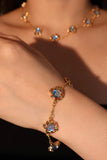 18K Real Gold Plated Multi Moonstones Necklace