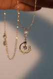 18K Real Gold Plated Moonlight Dangle Necklace