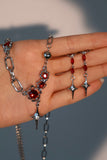 Platinum Plated Red Gem Star Necklace