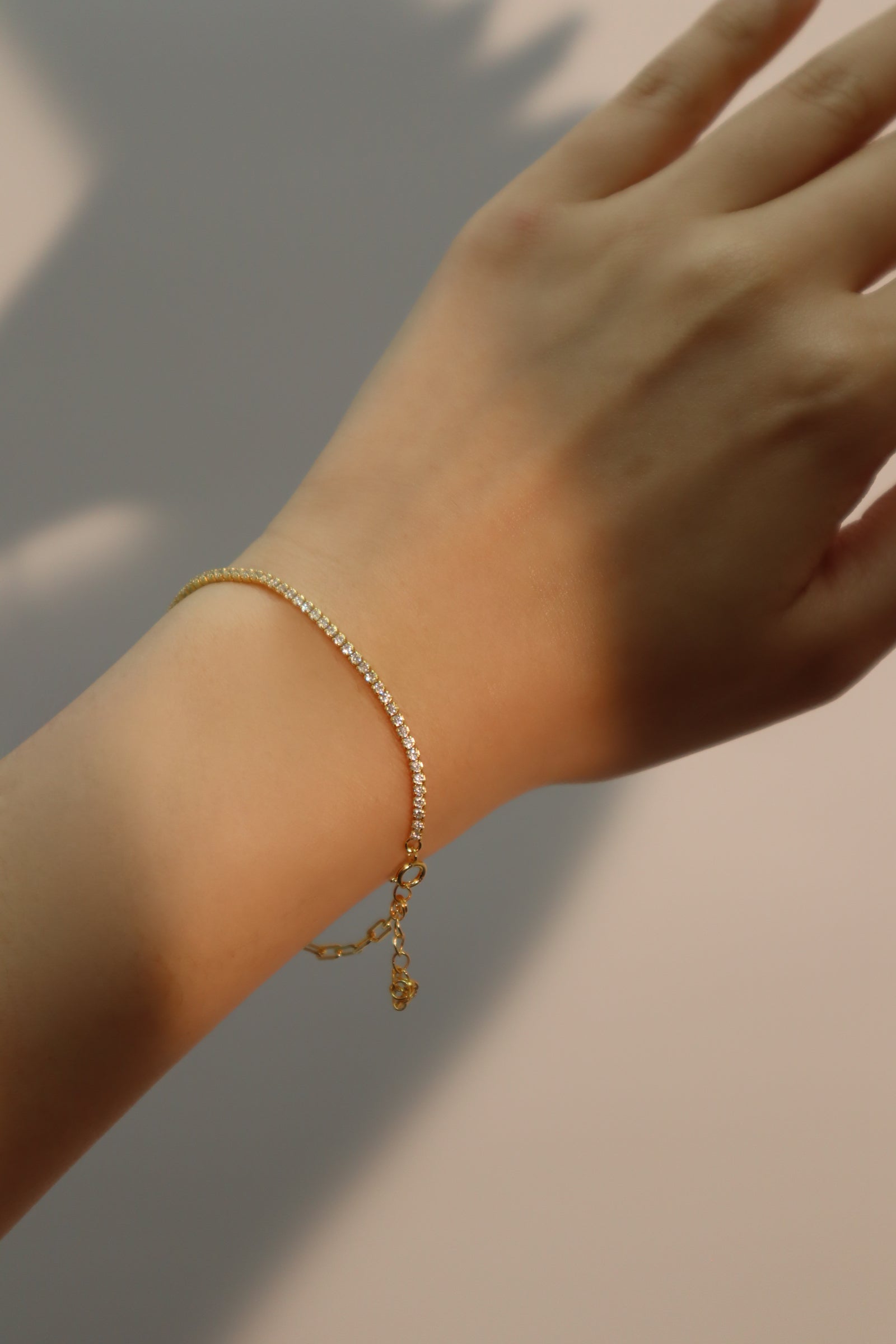 18K Gold Vermeil Diamond Chain Bracelet