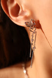 Platinum plated Pink Opal Dangle Earrings