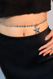 Platinum Plated Diamond Starfish Necklace (waist chain)