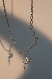 Platinum Plated Moon Star Necklace