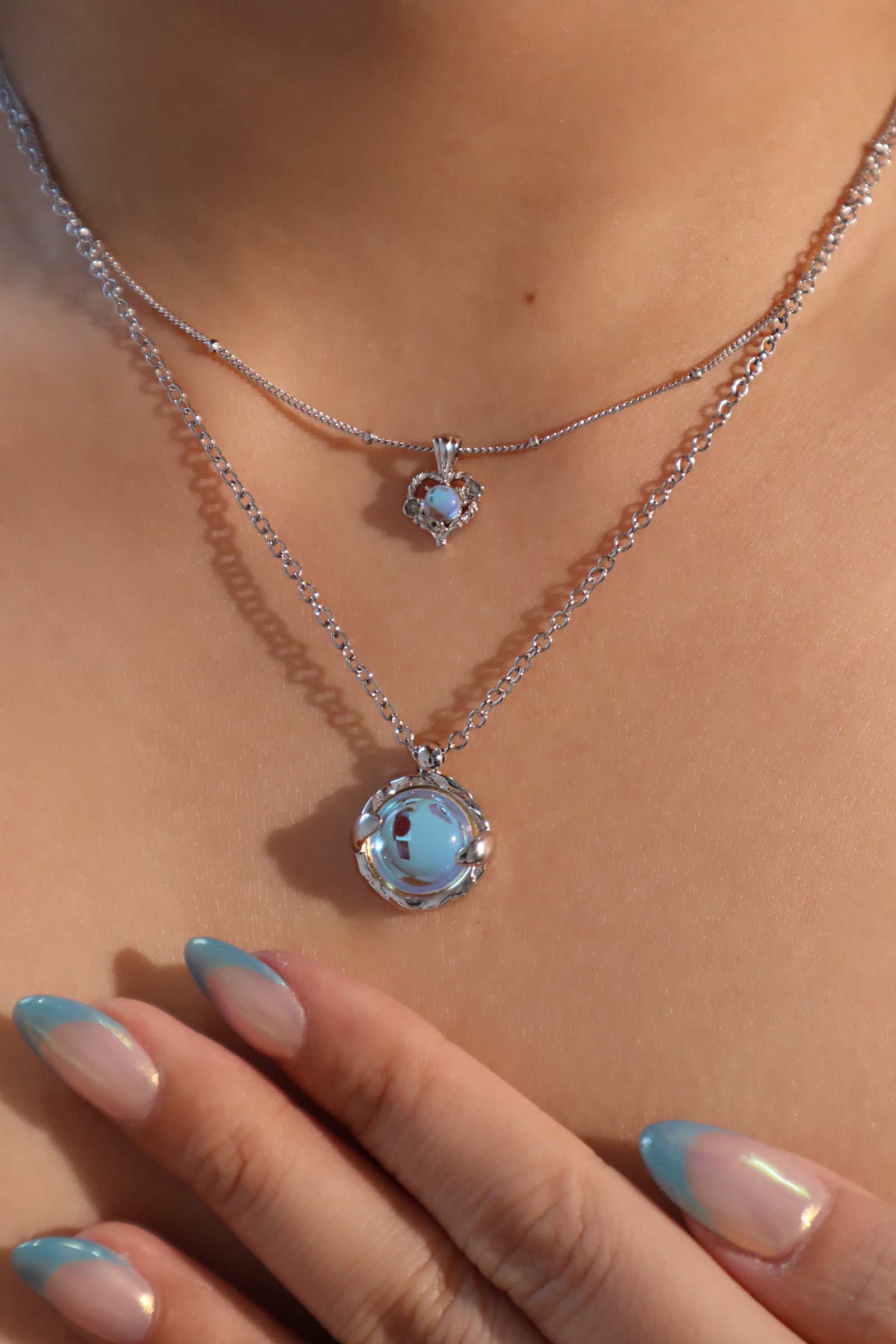 925 Sterling Silver Moonstone Heart Necklace
