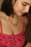 18K Real Gold Plated Moon Snake Necklace