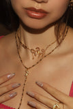 18K Real Gold Plated Moon Snake Necklace