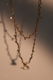 18K Real Gold Plated Diamond Wave Necklace