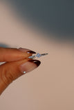 925 Sterling Silver Blue Gem Flower Ring