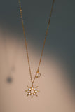 18K Gold Vermeil White Opal Sun Necklace