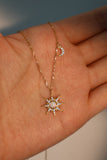 18K Gold Vermeil White Opal Sun Necklace