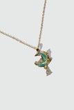 18K Real Gold Plated Blue Moonstone Rose Moon Necklace