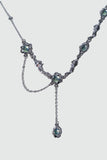 Platinum Plated Multi Opal Dangle Necklace