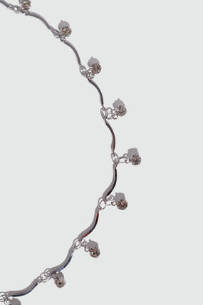 Platinum Plated Pole Star Wave Layer Necklace