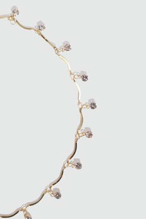 18K Real Gold Plated Pole Star Wave Layer Necklace