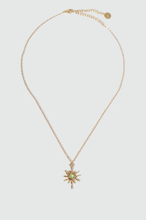 18K Real Gold Plated Pole Star Wave Layer Necklace