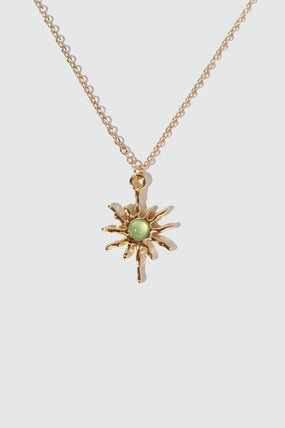 18K Real Gold Plated Pole Star Wave Layer Necklace