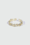 14K Real Gold Plated Multi Diamond Moon Star Ring