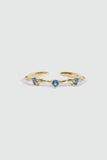 Gold Plated Blue Gem Wave Ring