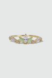 18K Gold Vermeil Green Gem Clover Ring